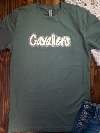 Cavaliers Rhinestone Pine Green Tee