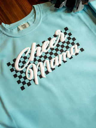 Cheer Mama Checkered on Dyed Mint - More Options