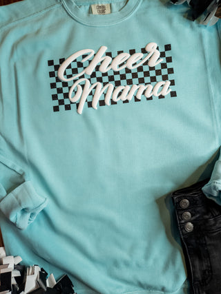 Cheer Mama Checkered on Dyed Mint - More Options
