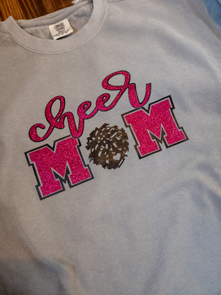LARGE Cheer Mom Dyed Crewneck Sweatshirt - Pink