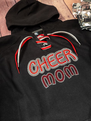 Cheer Mom Rhinestone Lace-Up Hoodie - More Options