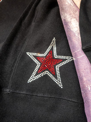 Cheer Mom Rhinestone Lace-Up Hoodie - More Options