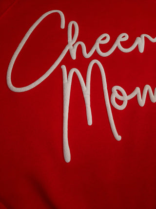 Cheer Mom Puff Red Crewneck Sweatshirt