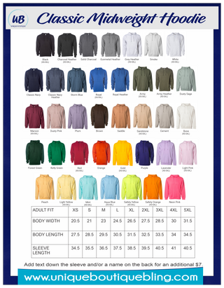 Football Mom Rhinestone Heather Blue Hooded Sweatshirt