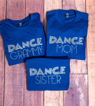 Dance Sister Rhinestone Blue Tee