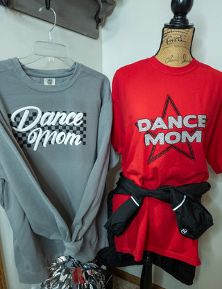 Dance Mom Rhinestone Red Dyed Tee