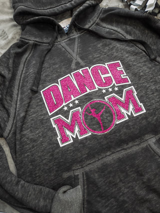 Dance Mom Rhinestone Fleece Hoodie - Pink Sparkle