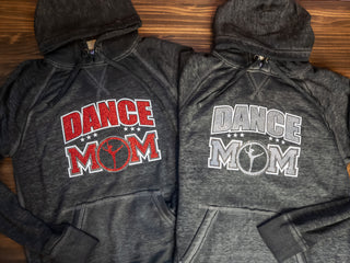 Dance Mom Rhinestone Fleece Hoodie - Red Sparkle