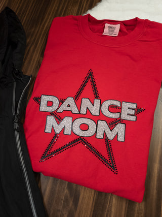 Dance Mom Rhinestone Red Dyed Tee