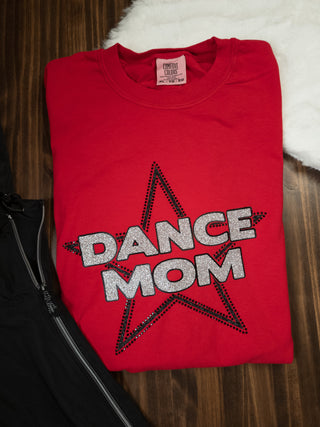 Dance Mom Rhinestone Red Dyed Tee