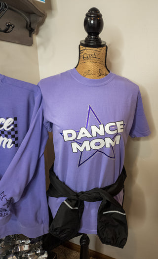 Dance Mom Rhinestone Violet Dyed Tee