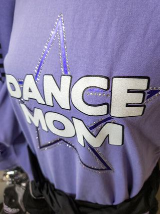 Dance Mom Rhinestone Violet Dyed Tee