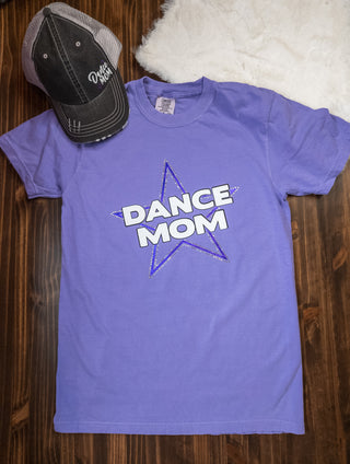 Dance Mom Rhinestone Violet Dyed Tee