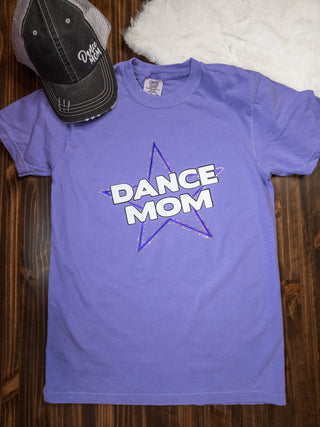 Dance Mom Rhinestone Violet Dyed Tee