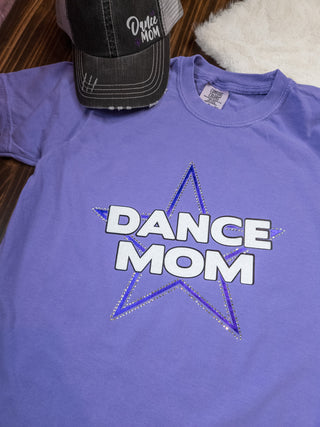 Dance Mom Rhinestone Violet Dyed Tee