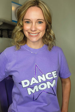 Dance Mom Rhinestone Violet Dyed Tee