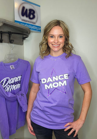 Dance Mom Rhinestone Violet Dyed Tee