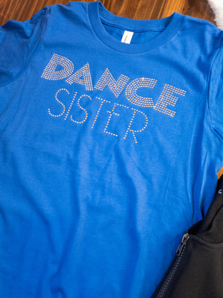 Dance Sister Rhinestone Blue Tee