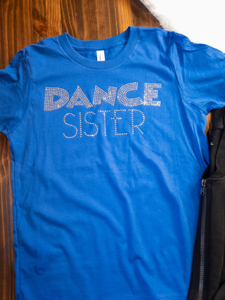 Dance Sister Rhinestone Blue Tee