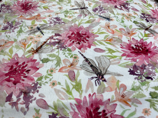 Dragonfly Minky Blanket w/Hot Pink Minky backing - Ready to Ship