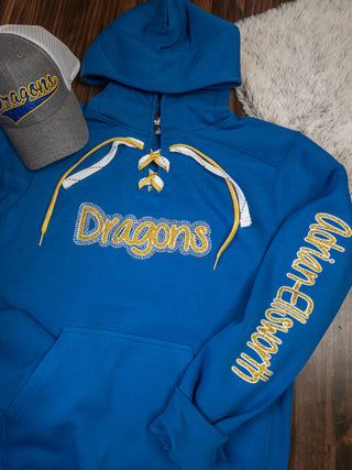 Dragons Adrian-Ellsworth Rhinestone Blue Lace-Up Hoodie