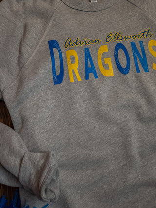 Adrian Ellsworth Dragons Athletic Gray Crewneck Sweatshirt