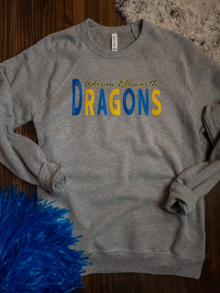 Adrian Ellsworth Dragons Athletic Gray Crewneck Sweatshirt