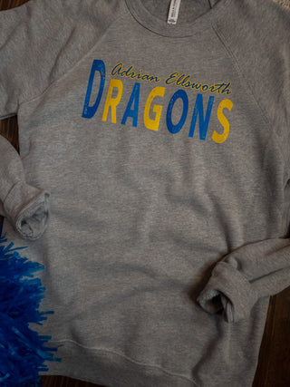 Adrian Ellsworth Dragons Athletic Gray Crewneck Sweatshirt