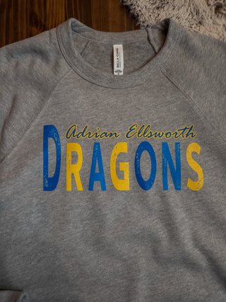 Adrian Ellsworth Dragons Athletic Gray Crewneck Sweatshirt