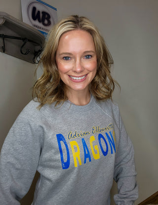 Adrian Ellsworth Dragons Athletic Gray Crewneck Sweatshirt