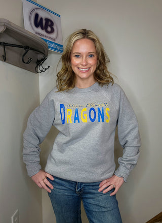 Adrian Ellsworth Dragons Athletic Gray Crewneck Sweatshirt