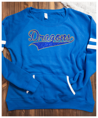 Dragons Blue Varsity Crewneck - Ladies Fit