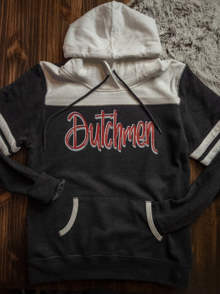 MEDIUM Dutchmen Heather Black Varsity Hoodie - Ladies Fit