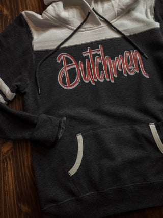 MEDIUM Dutchmen Heather Black Varsity Hoodie - Ladies Fit