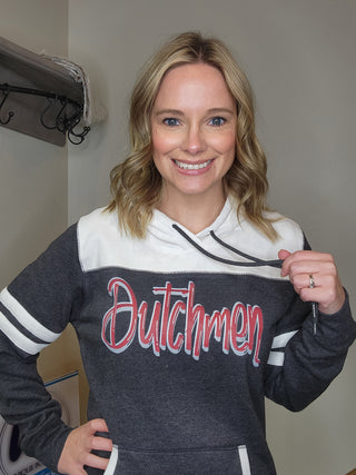 MEDIUM Dutchmen Heather Black Varsity Hoodie - Ladies Fit