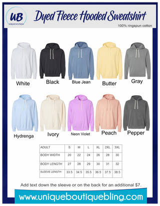 SMALL Titans Rhinestone Dyed Fleece Hoodie