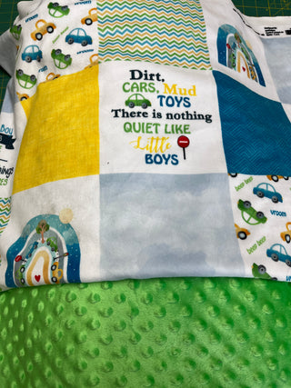 Boys, Cars & Rainbows Minky Blanket *Choose Size & Backing *Can Add Custom Embroidery