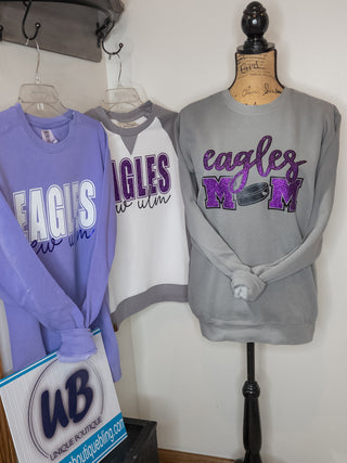 Eagles Hockey Mom Dyed Crewneck Sweatshirt