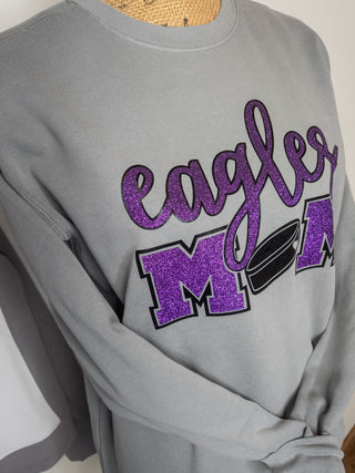 Eagles Hockey Mom Dyed Crewneck Sweatshirt