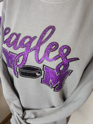 Eagles Hockey Mom Dyed Crewneck Sweatshirt