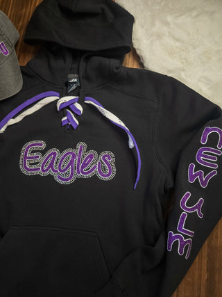 Eagles New Ulm Rhinestone Lace-Up Hoodie
