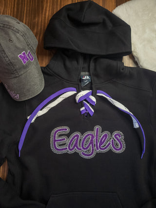 Eagles New Ulm Rhinestone Lace-Up Hoodie