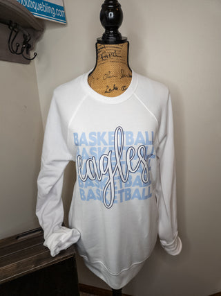 Eagles Basketball White Crewneck Sweatshirt