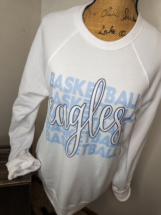 Eagles Basketball White Crewneck Sweatshirt