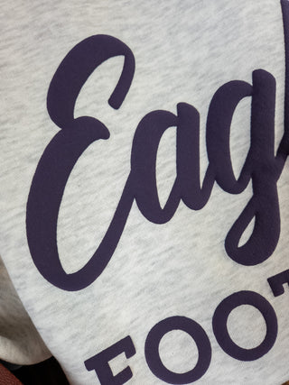 Eagles Football Puff Oatmeal Plush Crewneck Sweatshirt