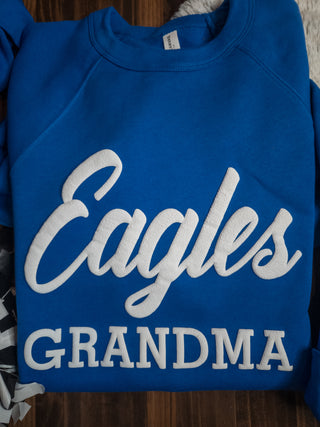 Eagles Grandma Puff Print Blue Crewneck Sweatshirt