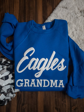 Eagles Grandma Puff Print Blue Crewneck Sweatshirt