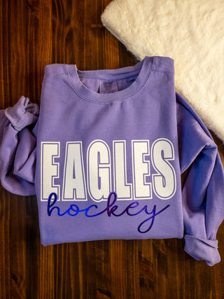 Eagles Hockey Dyed Violet Crewneck Sweatshirt