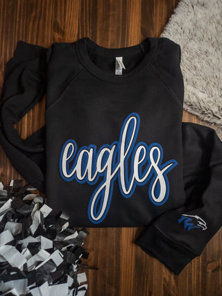 Eagles IW Puff Print Blue Crewneck Sweatshirt