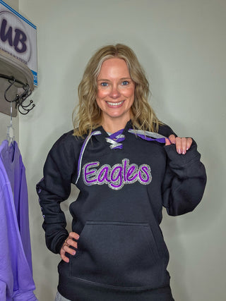 Eagles New Ulm Rhinestone Lace-Up Hoodie